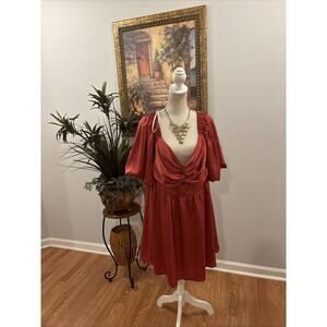 Arula Women Baby Doll Tunic Size X Ruched Square Neckline Zipper Back